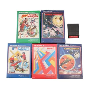 Intellivision Mattel Lot of 6 Games Overlays Manuals Boxes - Picture 1 of 1