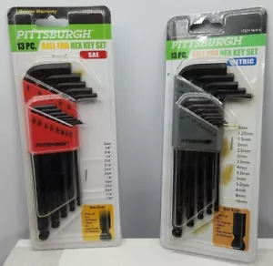 Pittsburgh 26 Piece SAE & Metric Allen Wrench Set Ball End Hex Key - Picture 1 of 1