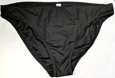 Parte inferior de bikini OLD NAVY Plus para mujer talla 3X tela acanalada elástica negra nueva sin etiquetas Foto 1 de 4