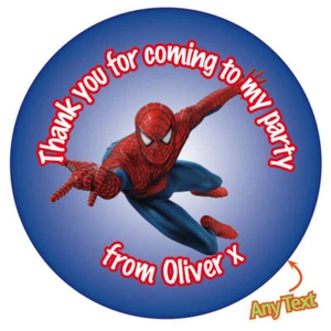 48 x SPIDERMAN inspiriert PERSONALISIERTE Geburtstag Party Geschenktüte Aufkleber 277 - Bild 1 von 3