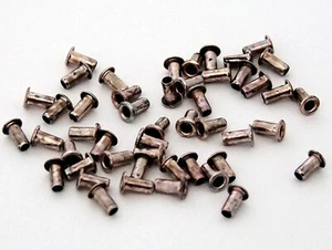 3/32 Diameter 1/4" Length Antique Silver Plated Eyelets Package of 48 - Picture 1 of 1