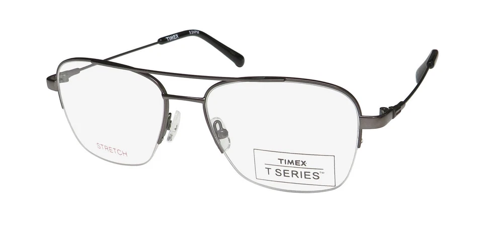 TIMEX 5:24 PM "ITALIAN MAFIA BOSS" STYLE HALF-RIMLESS HOT EYEGLASS FRAME/GLASSES - Image 1 of 1