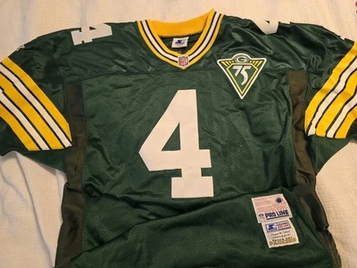 Camiseta deportiva Brett Favre 1993 Green Bay Packers 75 aniversario juego auténtico talla 48 Foto 1 de 4