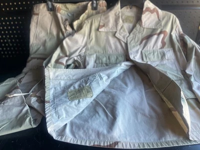 US ARMY BDU COAT TROUSERS DESERT CAMO DCU SHIRT PANT SET RIPSTOP REAL GI USA - Image 1 of 4