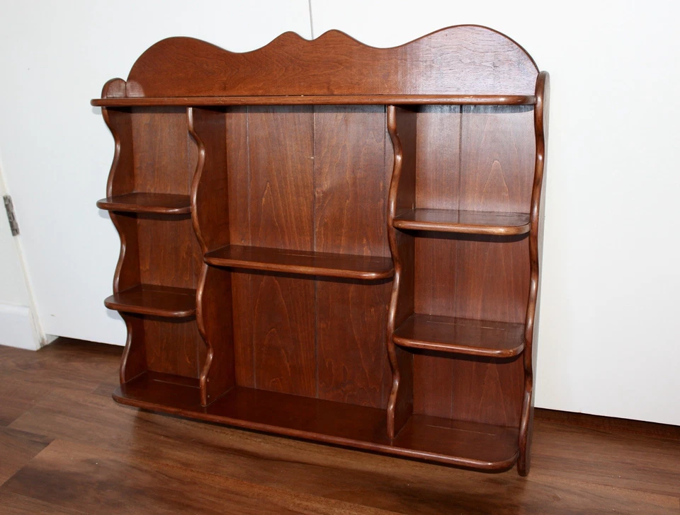 Antique Dutch 1910s Wooden Hutch Hanging Display Shelf - Image 1 of 4