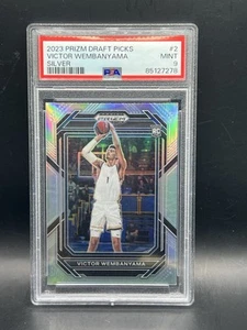 2023-24 Prizm Draft Picks Hyper Silver #2 Victor Wembanyama - Rookie RC - PSA 9 - Picture 1 of 2