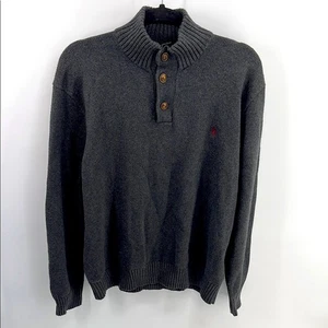 Polo Ralph Lauren 100% Algodón Cuello Simulado 1/4 Botón Peso Pesado Tejido Suéter - Imagen 1 de 6