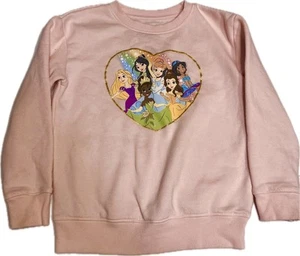Disney Princess Pink Crew Neck Sweater Long Sleeve Kids SIZE 7 - Picture 1 of 7