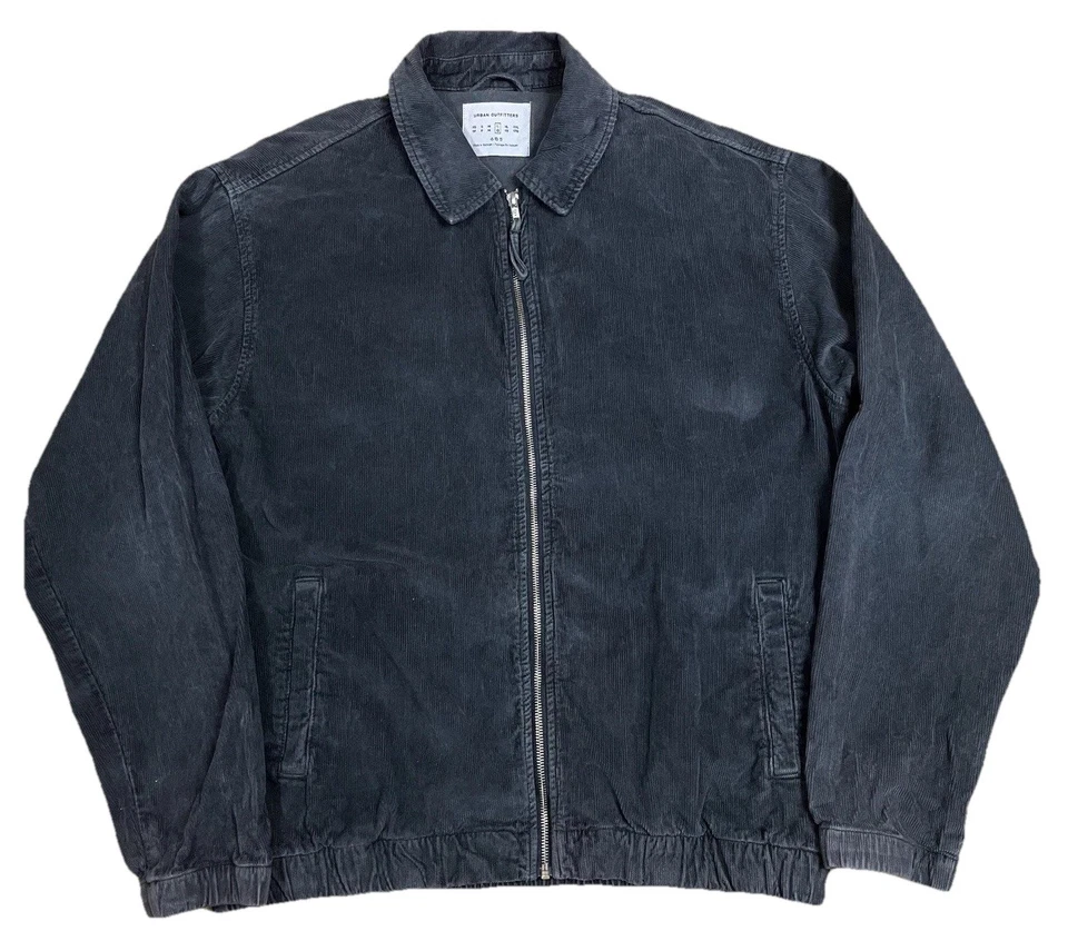 Urban Outfitters Corduroy Harrington Jacket Size L Gray Bomber Zip Up - Image 1 of 4