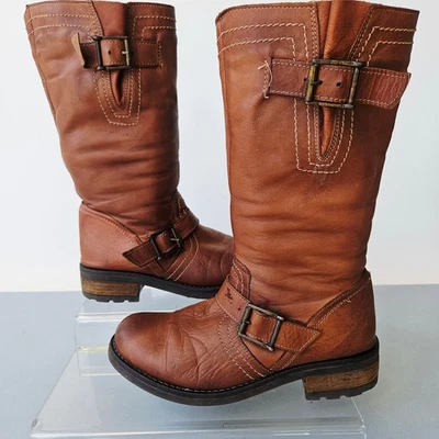 Botas altas Aldo para mujer 8,5 cuero marrón imitación piel de oveja forradas pantorrilla Portugal Foto 1 de 4