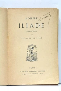 Homère Iliade Traduction nouvelle par Leconte De Lisle Paris 1867 - Foto 1 di 9