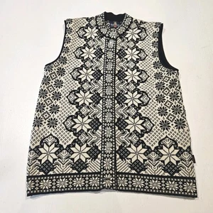 Skjaeveland Norway Sweater Vest Fair Isle Telemark Pure Wool Nordic 44" Chest - Picture 1 of 11