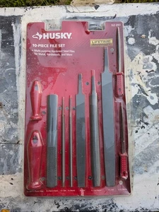Husky Multi Purpose File Rasp Set Hardened Alloy Steel Plastic Handle 10 Piece - Picture 1 of 2