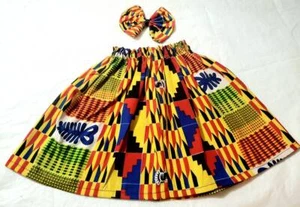 2 Stck. afrikanischer Druck Kente Mädchen Rock Clip Schleife. Gr. 18-24 Monate, 3t/4t 4/5,6/6x,7 - Bild 1 von 2