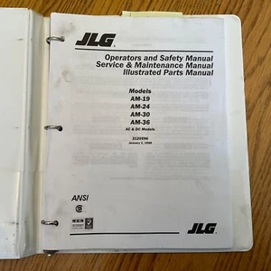 JLG AM-19/24/30/36 Vert Mast Lift SERVICE OPERATOR MAINT. PART MANUAL 3120596 - Picture 1 of 7