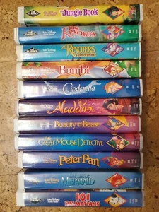 11 VHS lot Disney Black Diamond clamshell VHS tape including The Little Mermaid  - Picture 1 of 8