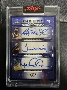 2022 LEAF DECADENCE Magic Johnson James Worthy Michael Cooper 4/5 Triple Auto SP - Picture 1 of 3
