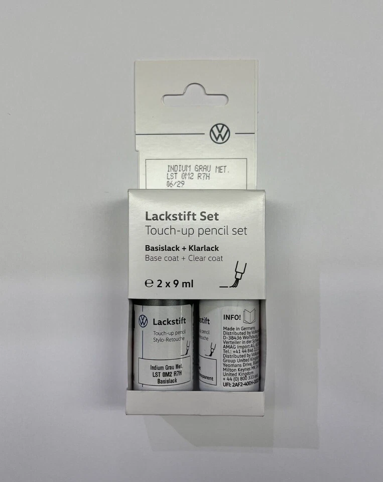 Original VW Audi Lackstift Set 18 ml LR7H LST0M2R7H Indium Grau Metallic - Bild 1 von 1