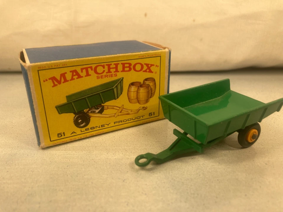 1964 Vintage die-cast Matchbox John Deere Tipping Trailer #51 w/box - Image 1 of 1