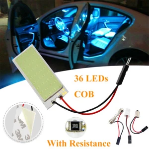 36 LED Car Vehicle COB Blue Dome Map Light Bulb Interior Panel Lamp T10 BA9S SS - Afbeelding 1 van 12