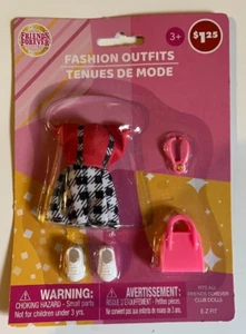 NEW ~ FRIENDS FOREVER CLUB DOLL'S ~ RED TOP & BLACK PLAID SKIRT + FASHION OUTFIT - Picture 1 of 2