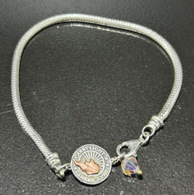 Pulsera Alex and Ani Carry Light American Charm on Herringpone 925 Tamaño: 7 3/4" Foto 1 de 4