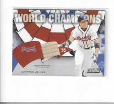 2002 Stadium Club World Champions Chipper Jones Bat Card #WC-CWJ Braves