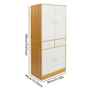 180cm Tall Clothes Storage Cabinet, Free Standing Wardrobe Cabinet for Bedroom - Picture 1 of 20