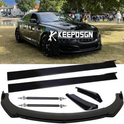 For Jaguar XE XJ XJL XF F-Pace Side Skirts Rear & Front Bumper Lip Splitter Rods - image 1 of 4