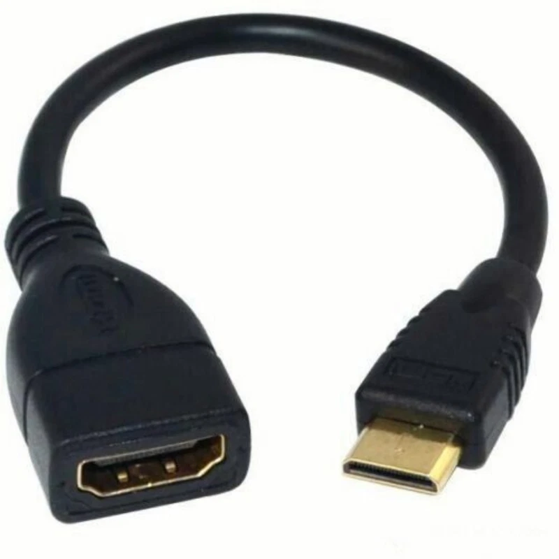 Mini HDMI Male to HDMI Female 1080P Adapter Cable for Camera Projection DV 15cm - Image 1 of 3