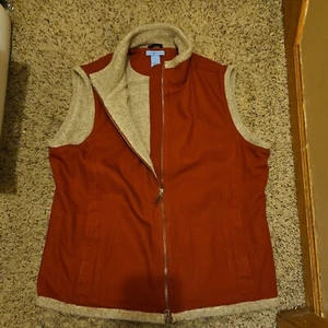 Vintage Duluth Trading Company Canvas Sherpa gefütterte Weste L Large rot schwer - Bild 1 von 5