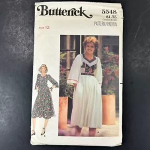 Vestido largo Butterick 5548 Misses c años 60 sin cortar talla 12 - Imagen 1 de 4