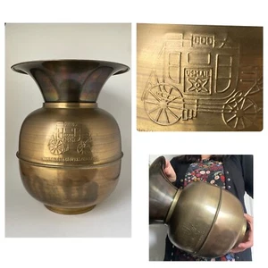 Vtg Wells Fargo & Co Overland Stage Brass Spittoon Hanstai Taiwan - Picture 1 of 22