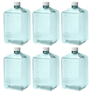 NUEVO PAQUETE DE 6 Nalgene 5 Litros Estéril Cuadrado Policarbonato Biotainer Botella/Carboy - Imagen 1 de 10