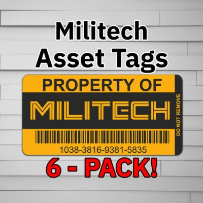 Militech Asset Tags (Vinyl Decal Sticker, Car laptop window arasaka Cyberpunk) - Image 1 of 4