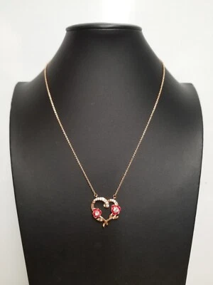 Collar Vancaro "Corazón de Flores" Blanco Circonita cúbica Chapado en Oro Rosa 18k 24" Foto 1 de 4