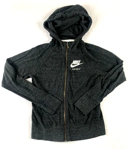 Nike Just Do It Hoodie Kids Medium M Full Zip Sweatshirt Gray Unisex - Picture 1 of 10