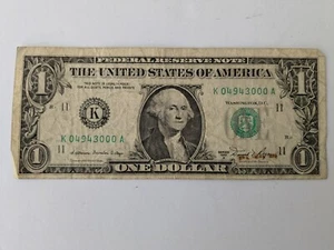 Fancy Serial Number $1 Dollar #04943000 (Four of a Kind and One Pair) - Picture 1 of 1