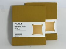 LOT OF 2 - IKEA GURLI Pillow Cushion Cover Mustard Yellow 20x20"