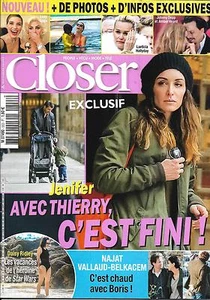CLOSER N°553 15 JANVIER 2016 JENIFER/ BOWIE/ VALLAUD-BELKACEM. THERON/ RIDLEY - Imagen 1 de 1