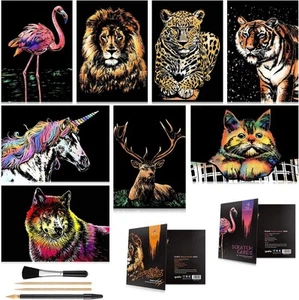 Scratch Art for Kids & Adults Rainbow Engraving Painting Landscape Scratchboard - Picture 1 of 7