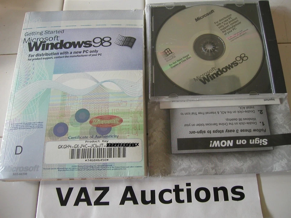 MICROSOFT WINDOWS 98 FULL VERSION OPERATING SYSTEM MS WIN =BRAND NEW SEALED= - Image 1 of 3