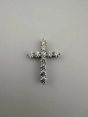 $14,600  TIFFANY & CO. CROSS 1.71 CTW DIAMOND NECKLACE PENDANT PLATINUM LARGE - Image 1 of 4