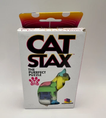 Puzzle Brainwright Cat Stax The Purrfect 12 gatos apilables + 48 cartas de rompecabezas 10+ Foto 1 de 3