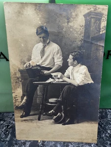 Antique RPPC Postcard Photo Bartlesville Oklahoma 2 Men Photographers - Picture 1 of 3