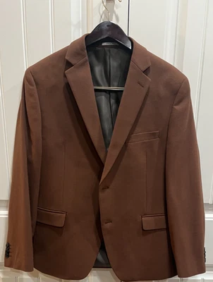 Alfani 巧克力棕色内衬西装外套男式 42S 码口袋 Rodeo Ready — 第 1/4 张图片