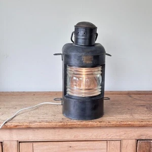 NAUTICAL SHIPS LAMP JH PETERS & BEY HAMBURG 11 77794 LARGE MARINE BOAT WORKING - Picture 1 of 17