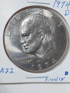 1974-D Eisenhower Dollar. Error- Double Die D - Picture 1 of 2