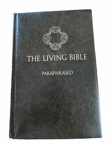 The Living Bible. Paraphrased. Tyndale. Green Cowhide Bonded Leather 1972 - Picture 1 of 10
