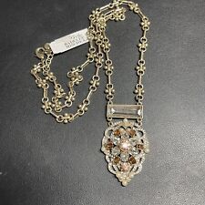 NWT Belle Badgley Mischka Rhinestone Gold Tone 31" Chain Necklace Originally $68